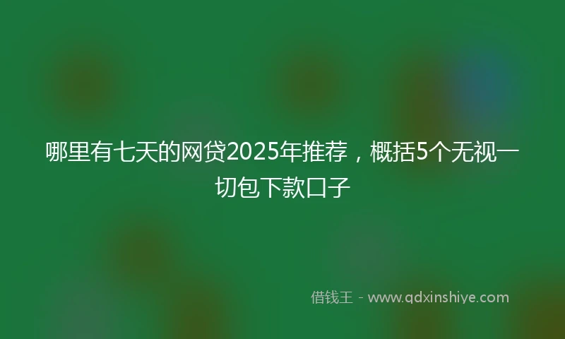 哪里有七天的网贷2025年推荐，概括5个无视一切包下款口子