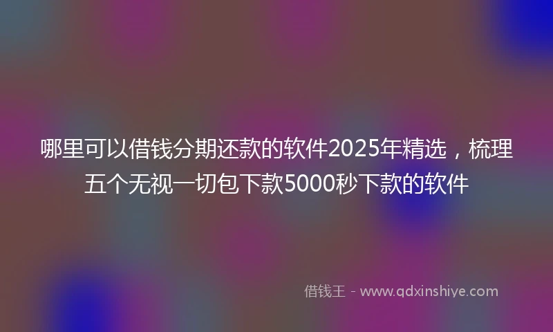 哪里可以借钱分期还款的软件2025年精选，梳理五个无视一切包下款5000秒下款的软件
