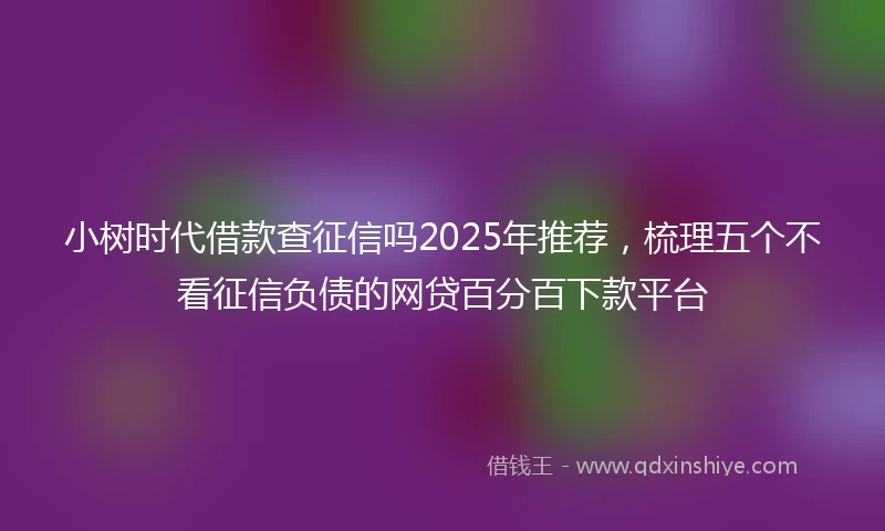 小树时代借款查征信吗2025年推荐，梳理五个不看征信负债的网贷百分百下款平台