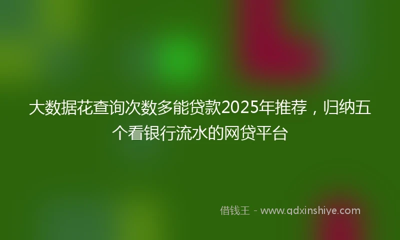大数据花查询次数多能贷款2025年推荐，归纳五个看银行流水的网贷平台