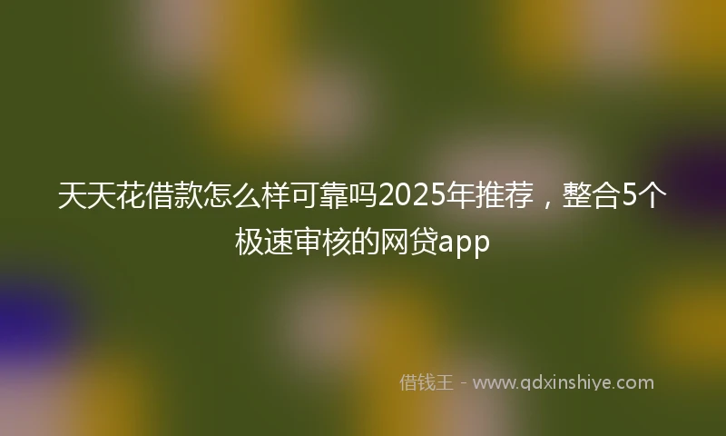天天花借款怎么样可靠吗2025年推荐，整合5个极速审核的网贷app