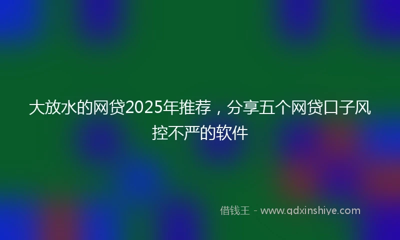 大放水的网贷2025年推荐，分享五个网贷口子风控不严的软件