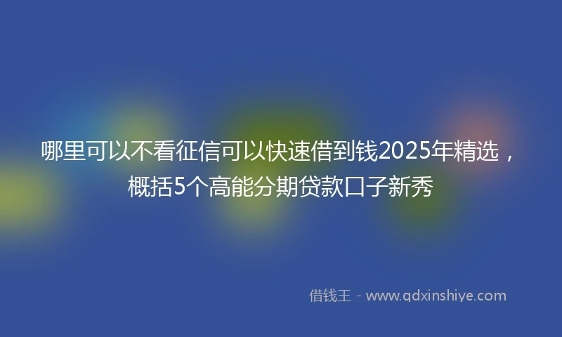 哪里可以不看征信可以快速借到钱2025年精选，概括5个高能分期贷款口子新秀