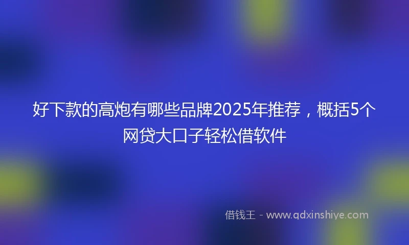 好下款的高炮有哪些品牌2025年推荐，概括5个网贷大口子轻松借软件
