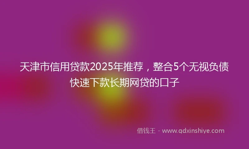天津市信用贷款2025年推荐，整合5个无视负债快速下款长期网贷的口子