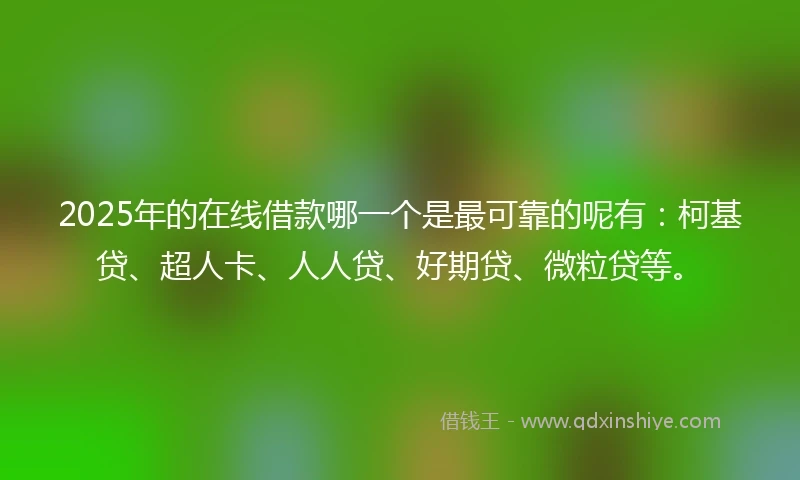 2025年的在线借款哪一个是最可靠的呢有：柯基贷、超人卡、人人贷、好期贷、微粒贷等。