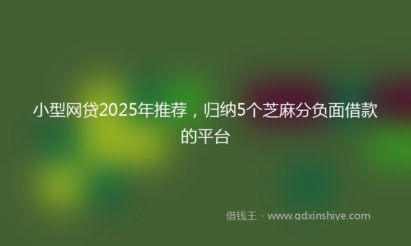 小型网贷2025年推荐，归纳5个芝麻分负面借款的平台