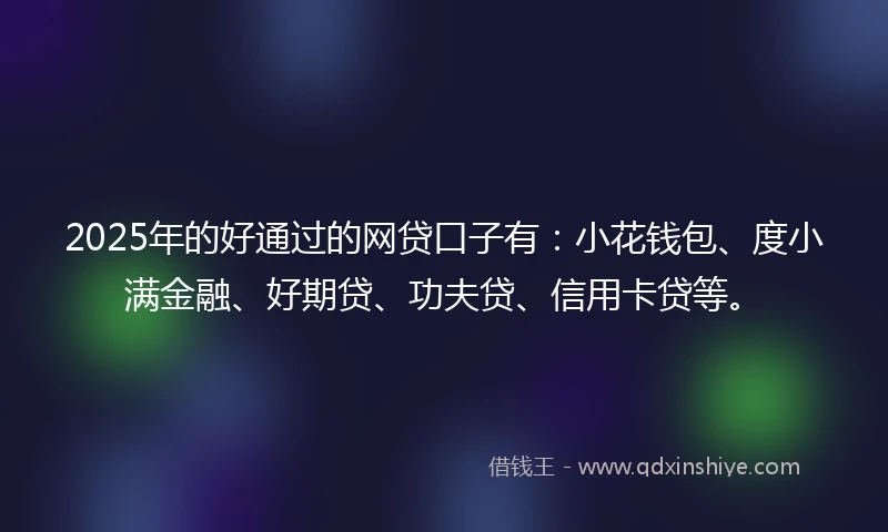 2025年的好通过的网贷口子有：小花钱包、度小满金融、好期贷、功夫贷、信用卡贷等。