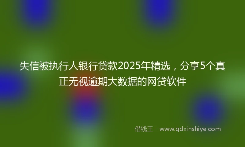 失信被执行人银行贷款2025年精选，分享5个真正无视逾期大数据的网贷软件