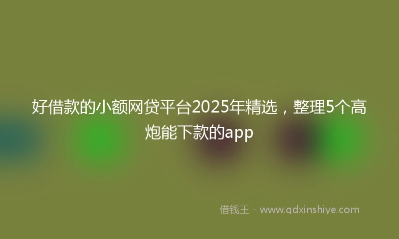 好借款的小额网贷平台2025年精选，整理5个高炮能下款的app