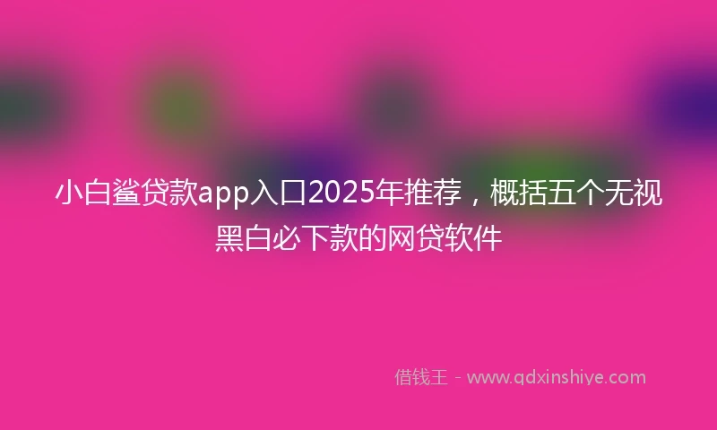 小白鲨贷款app入口2025年推荐，概括五个无视黑白必下款的网贷软件