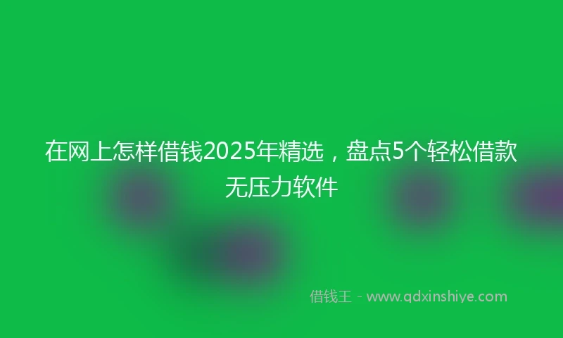 在网上怎样借钱2025年精选，盘点5个轻松借款无压力软件
