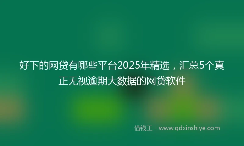 好下的网贷有哪些平台2025年精选，汇总5个真正无视逾期大数据的网贷软件