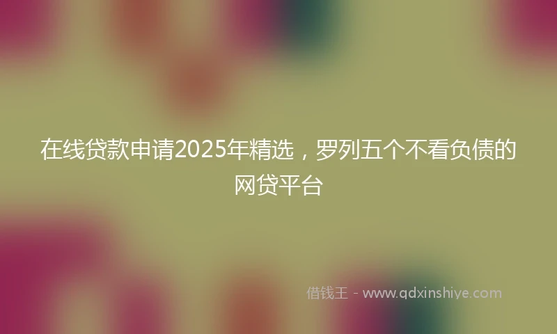 在线贷款申请2025年精选，罗列五个不看负债的网贷平台