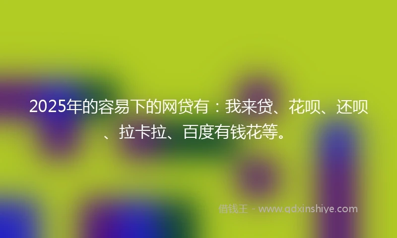 2025年的容易下的网贷有：我来贷、花呗、还呗、拉卡拉、百度有钱花等。