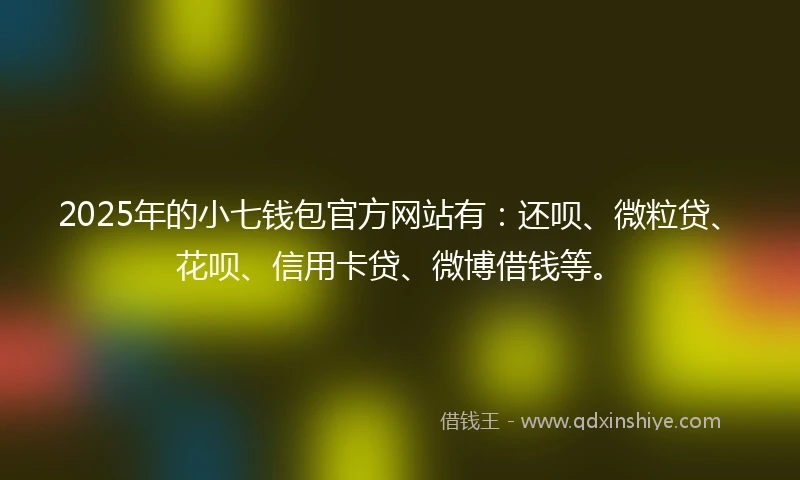 2025年的小七钱包官方网站有：还呗、微粒贷、花呗、信用卡贷、微博借钱等。