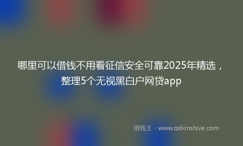 哪里可以借钱不用看征信安全可靠2025年精选，整理5个无视黑白户网贷app