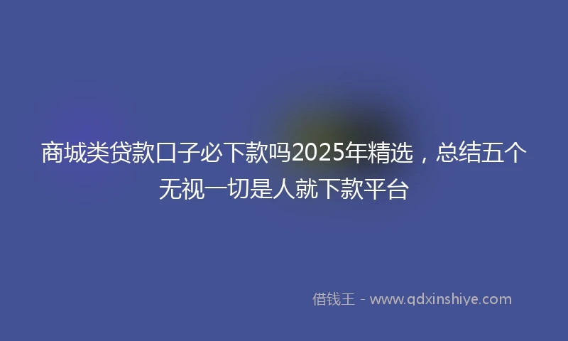 商城类贷款口子必下款吗2025年精选，总结五个无视一切是人就下款平台