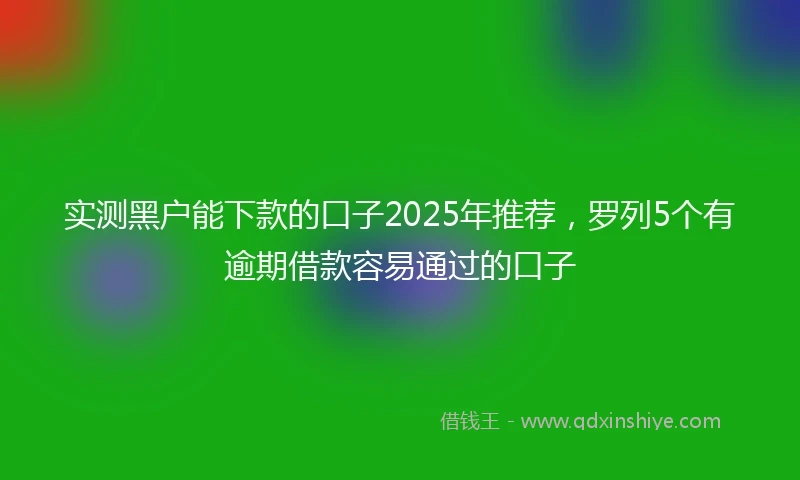 实测黑户能下款的口子2025年推荐，罗列5个有逾期借款容易通过的口子