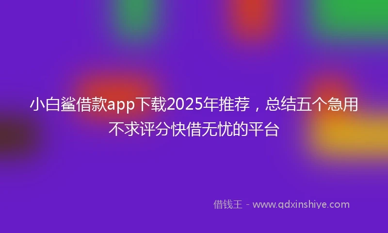 小白鲨借款app下载2025年推荐，总结五个急用不求评分快借无忧的平台