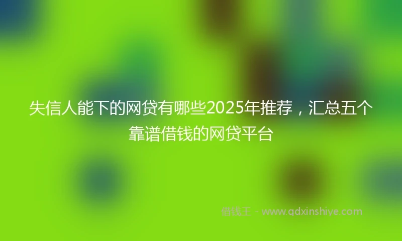 失信人能下的网贷有哪些2025年推荐，汇总五个靠谱借钱的网贷平台