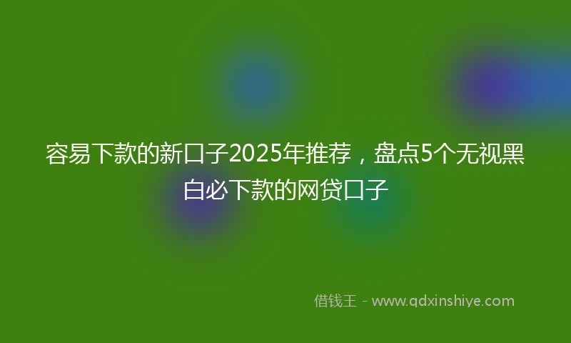 容易下款的新口子2025年推荐,盘点5个无视黑白必下款的网贷口子