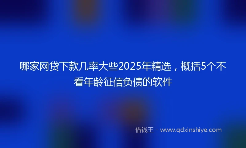 哪家网贷下款几率大些2025年精选，概括5个不看年龄征信负债的软件