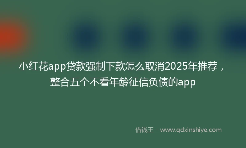 小红花app贷款强制下款怎么取消2025年推荐，整合五个不看年龄征信负债的app