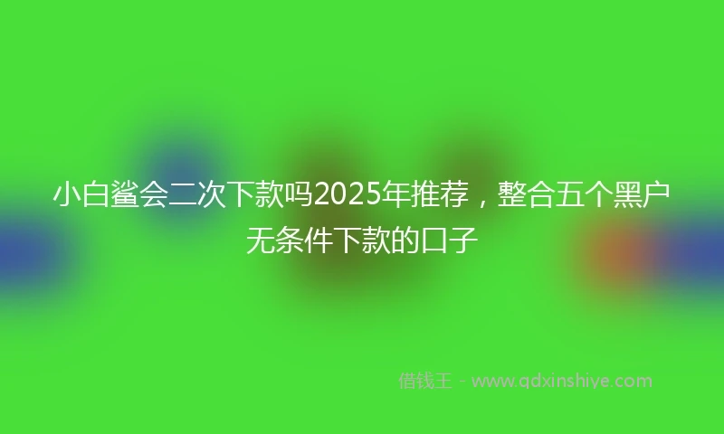 小白鲨会二次下款吗2025年推荐，整合五个黑户无条件下款的口子