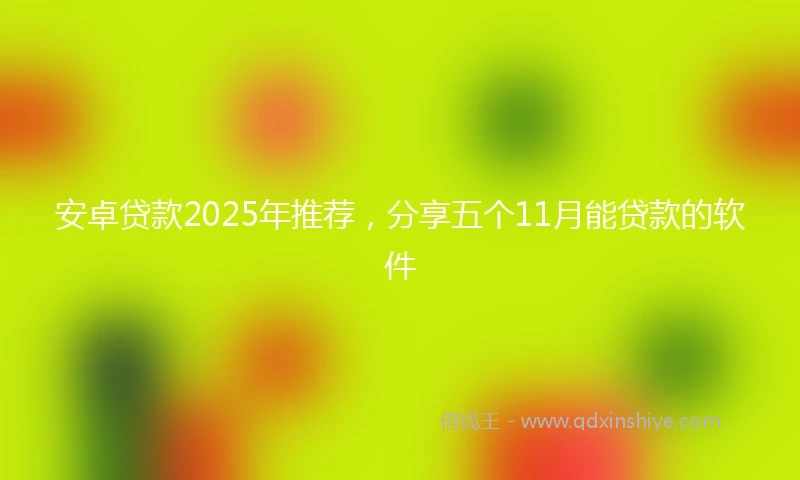 安卓贷款2025年推荐，分享五个11月能贷款的软件