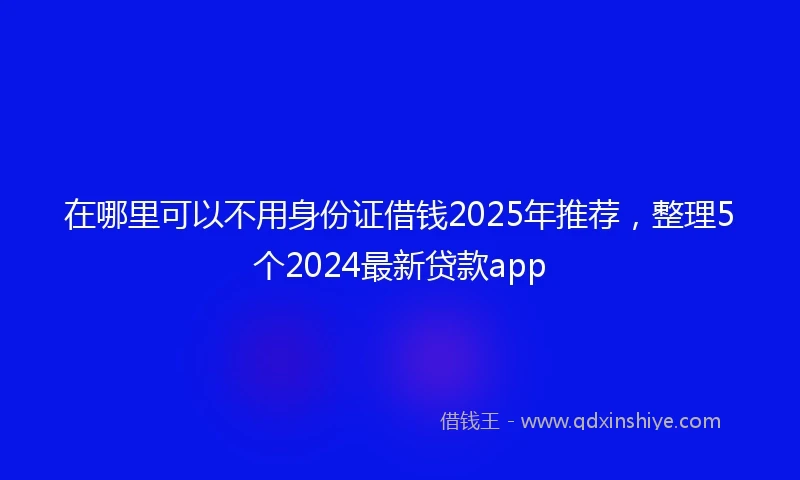 在哪里可以不用身份证借钱2025年推荐，整理5个2024最新贷款app