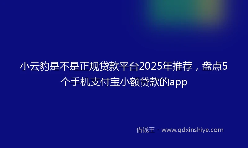 小云豹是不是正规贷款平台2025年推荐，盘点5个手机支付宝小额贷款的app