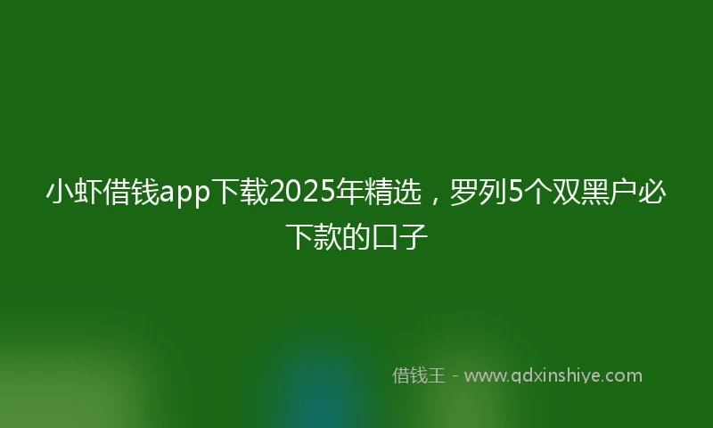 小虾借钱app下载2025年精选，罗列5个双黑户必下款的口子