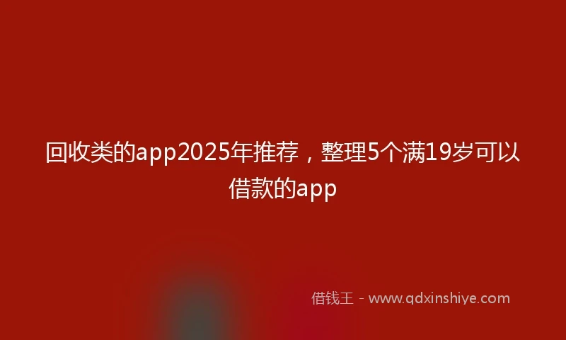 回收类的app2025年推荐，整理5个满19岁可以借款的app