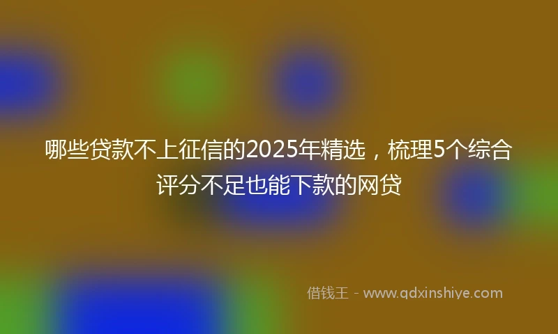 哪些贷款不上征信的2025年精选，梳理5个综合评分不足也能下款的网贷