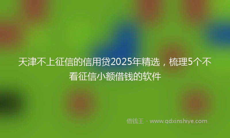 天津不上征信的信用贷2025年精选，梳理5个不看征信小额借钱的软件