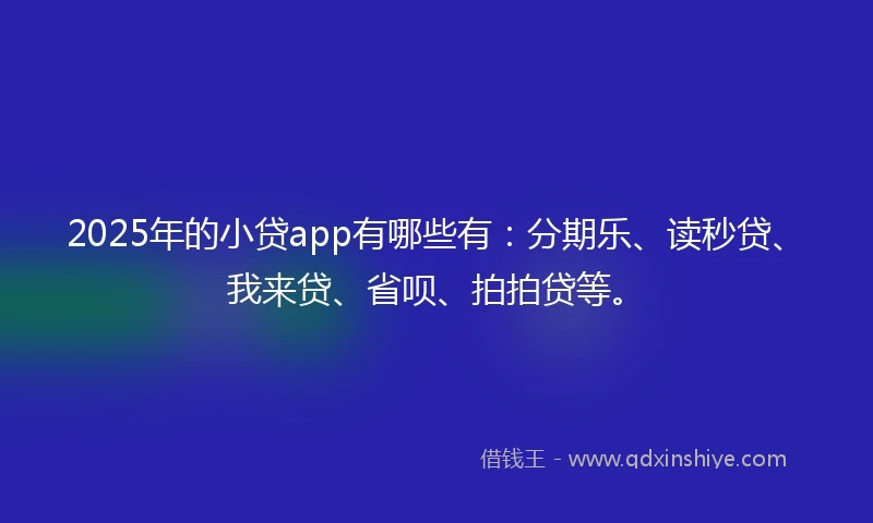 2025年的小贷app有哪些有：分期乐、读秒贷、我来贷、省呗、拍拍贷等。