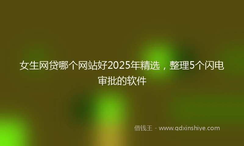 女生网贷哪个网站好2025年精选，整理5个闪电审批的软件