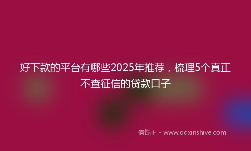 好下款的平台有哪些2025年推荐，梳理5个真正不查征信的贷款口子