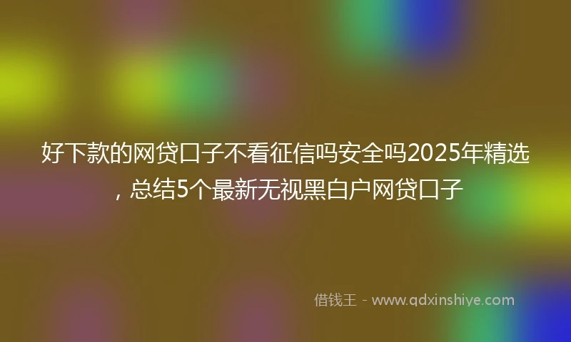 好下款的网贷口子不看征信吗安全吗2025年精选，总结5个最新无视黑白户网贷口子