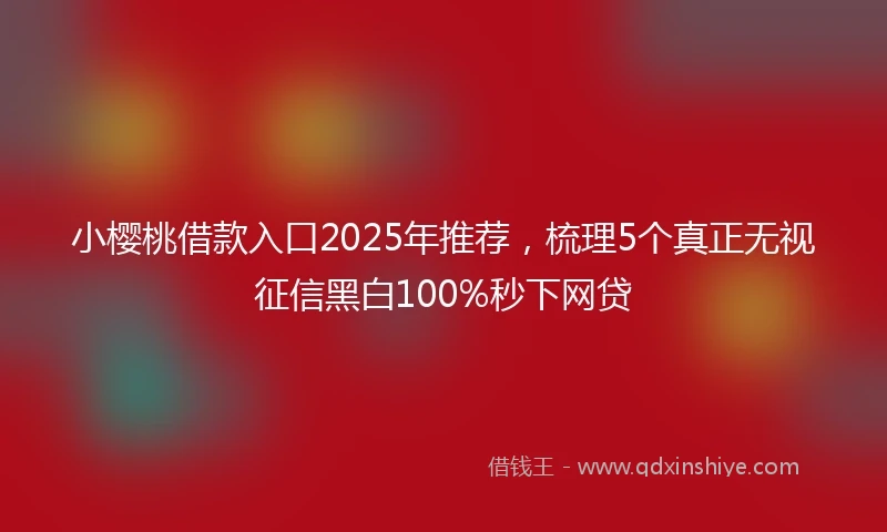 小樱桃借款入口2025年推荐，梳理5个真正无视征信黑白100%秒下网贷