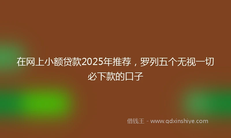 在网上小额贷款2025年推荐，罗列五个无视一切必下款的口子