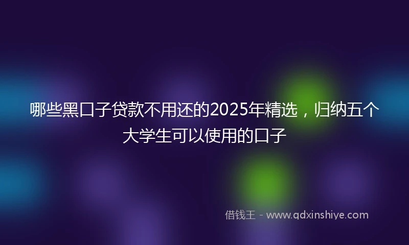 哪些黑口子贷款不用还的2025年精选，归纳五个大学生可以使用的口子