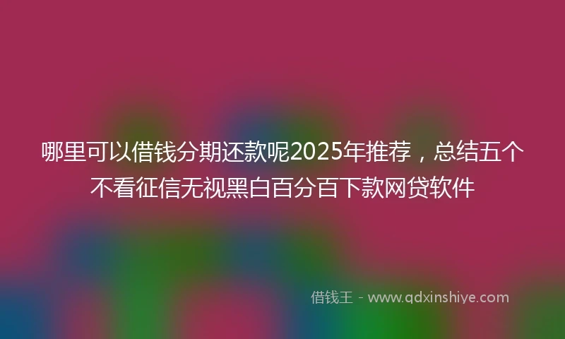 哪里可以借钱分期还款呢2025年推荐，总结五个不看征信无视黑白百分百下款网贷软件