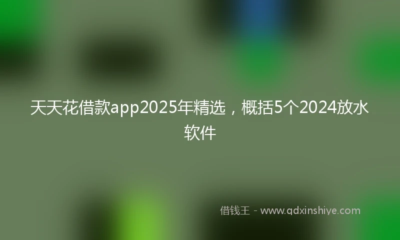 天天花借款app2025年精选，概括5个2024放水软件