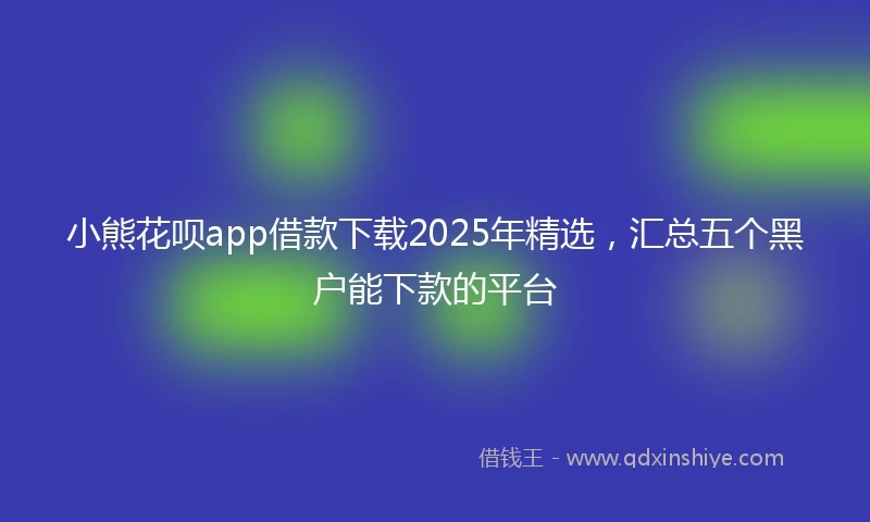 小熊花呗app借款下载2025年精选，汇总五个黑户能下款的平台