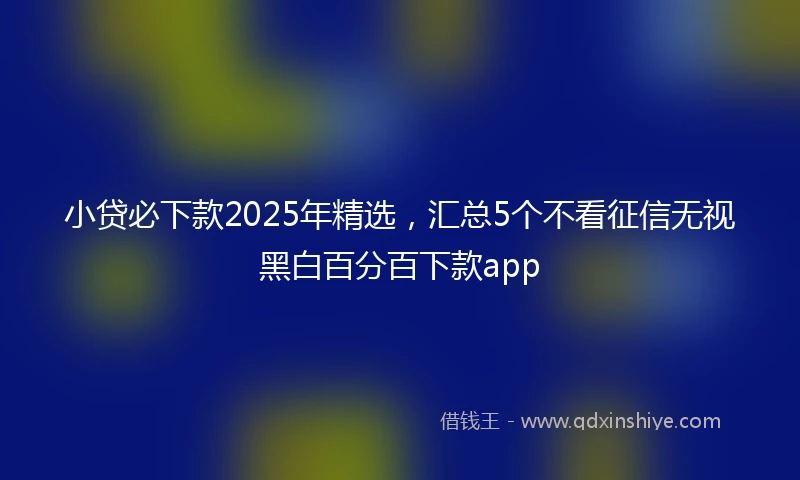 小贷必下款2025年精选，汇总5个不看征信无视黑白百分百下款app