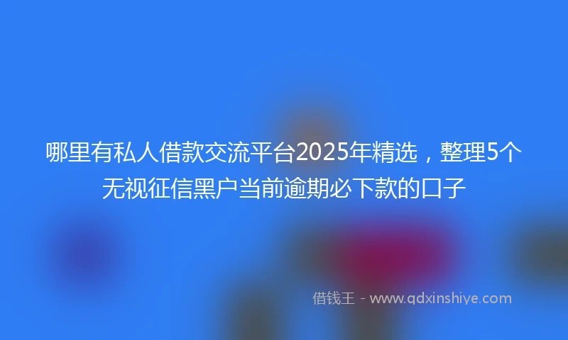 哪里有私人借款交流平台2025年精选，整理5个无视征信黑户当前逾期必下款的口子