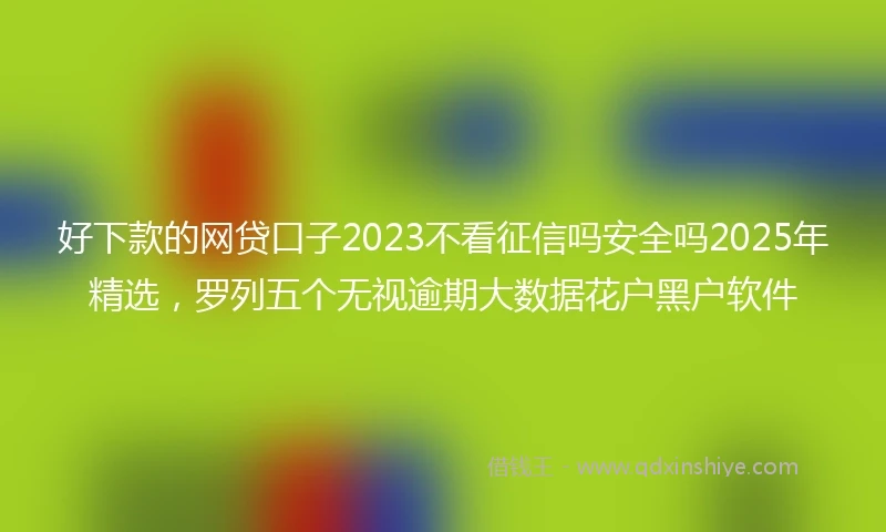 好下款的网贷口子2023不看征信吗安全吗2025年精选，罗列五个无视逾期大数据花户黑户软件