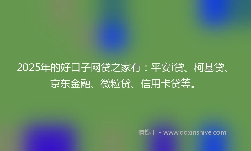 2025年的好口子网贷之家有：平安i贷、柯基贷、京东金融、微粒贷、信用卡贷等。